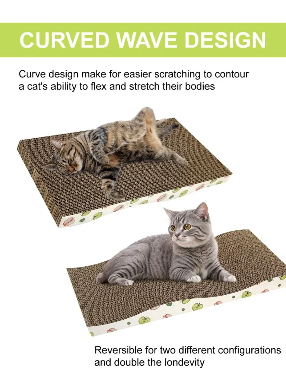 TIMHAKA Cat Scratching Board, Corrugate Cat Scratcher for Indoor Cats with Catni